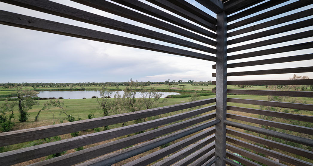 Aussicht auf einen Teich auf der Po-Delta-Insel Albarella